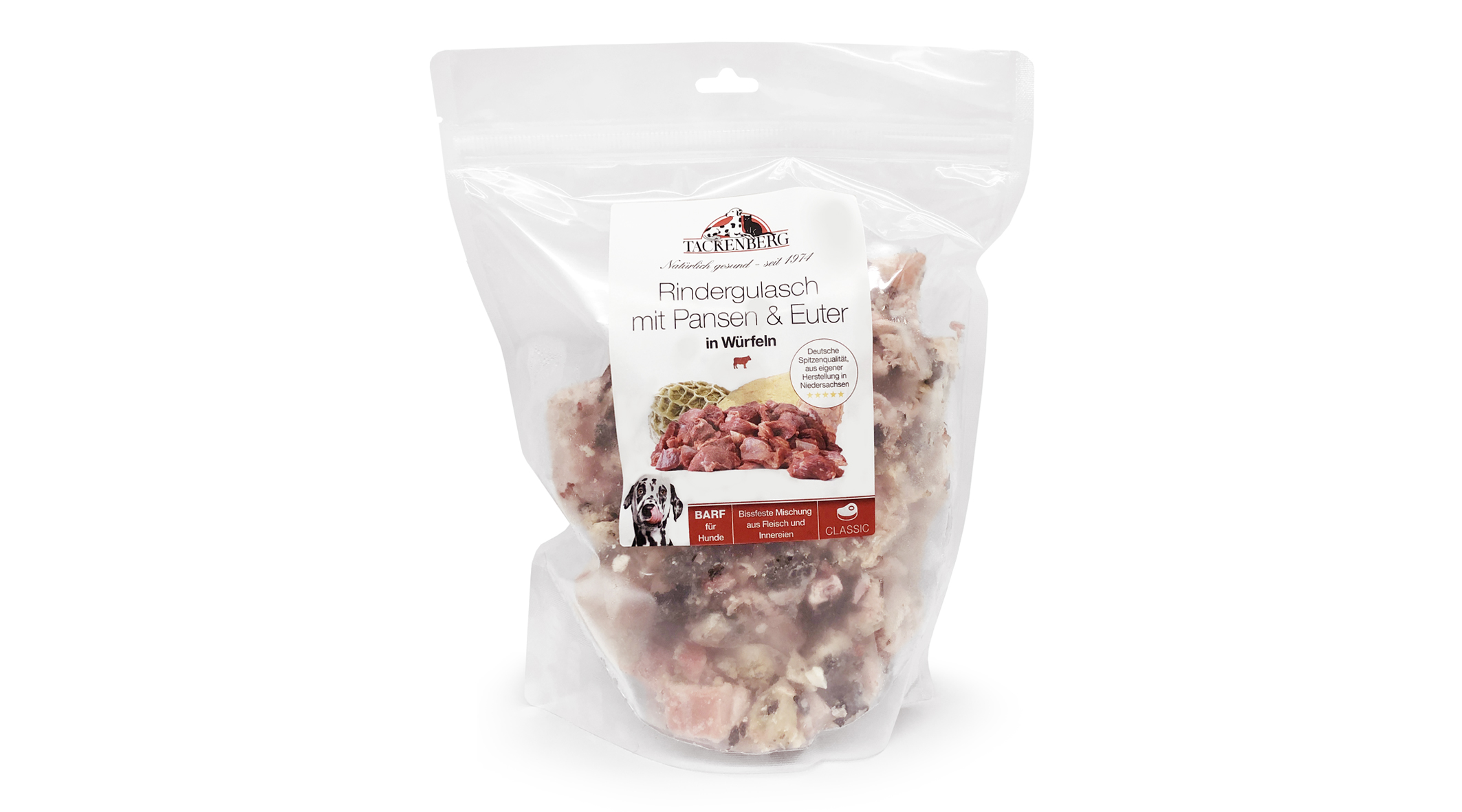 Rindfleisch mit Pansen & Euter in Würfeln