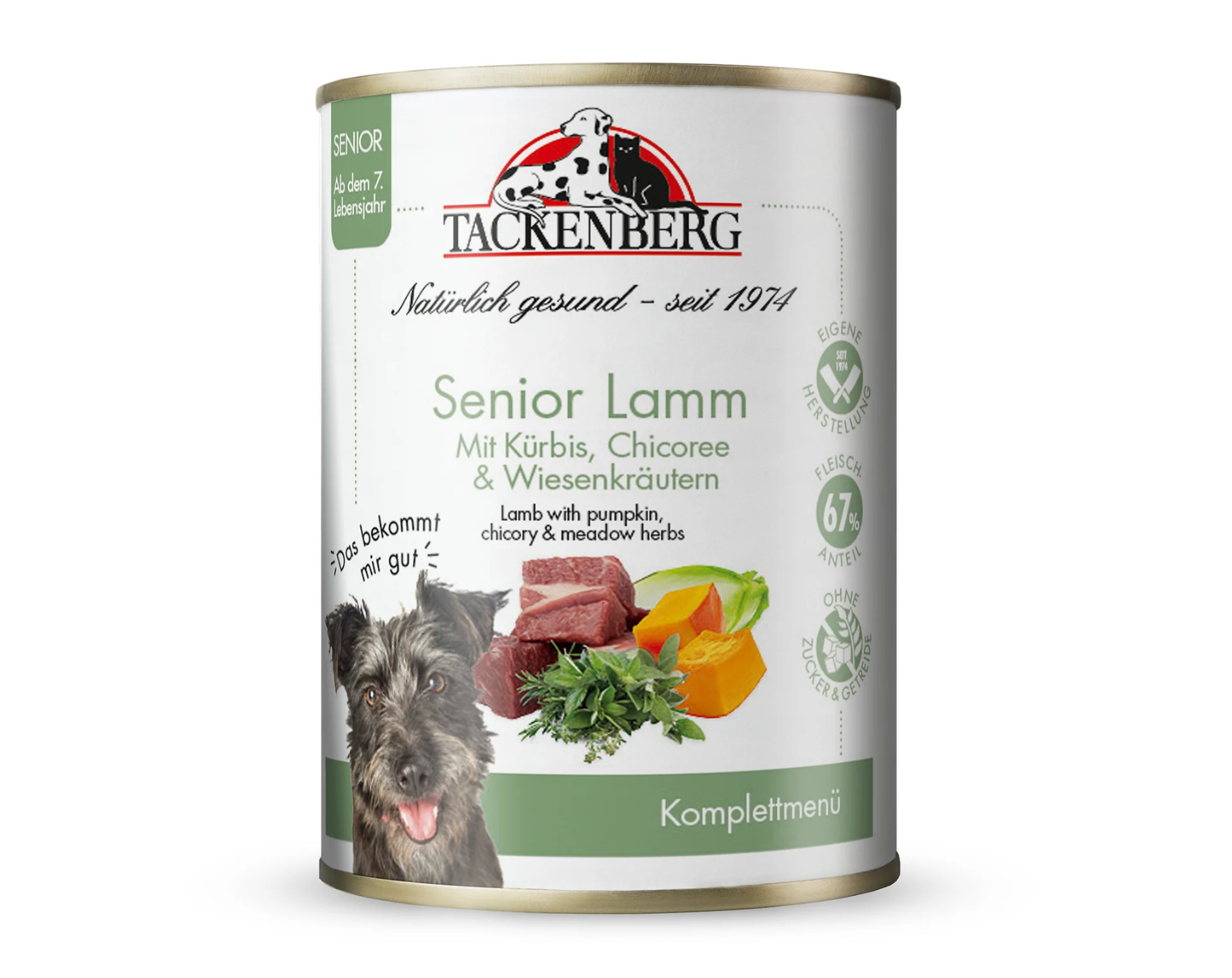 Nassfuttermenü für Senioren vom Lamm mit Kürbis & Wiesenkräutern